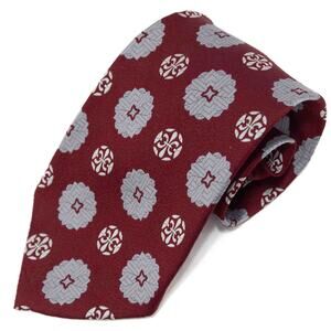 Lord Coventry Vintage Retro Burgundy Silver 60's 70's Necktie Neck Tie